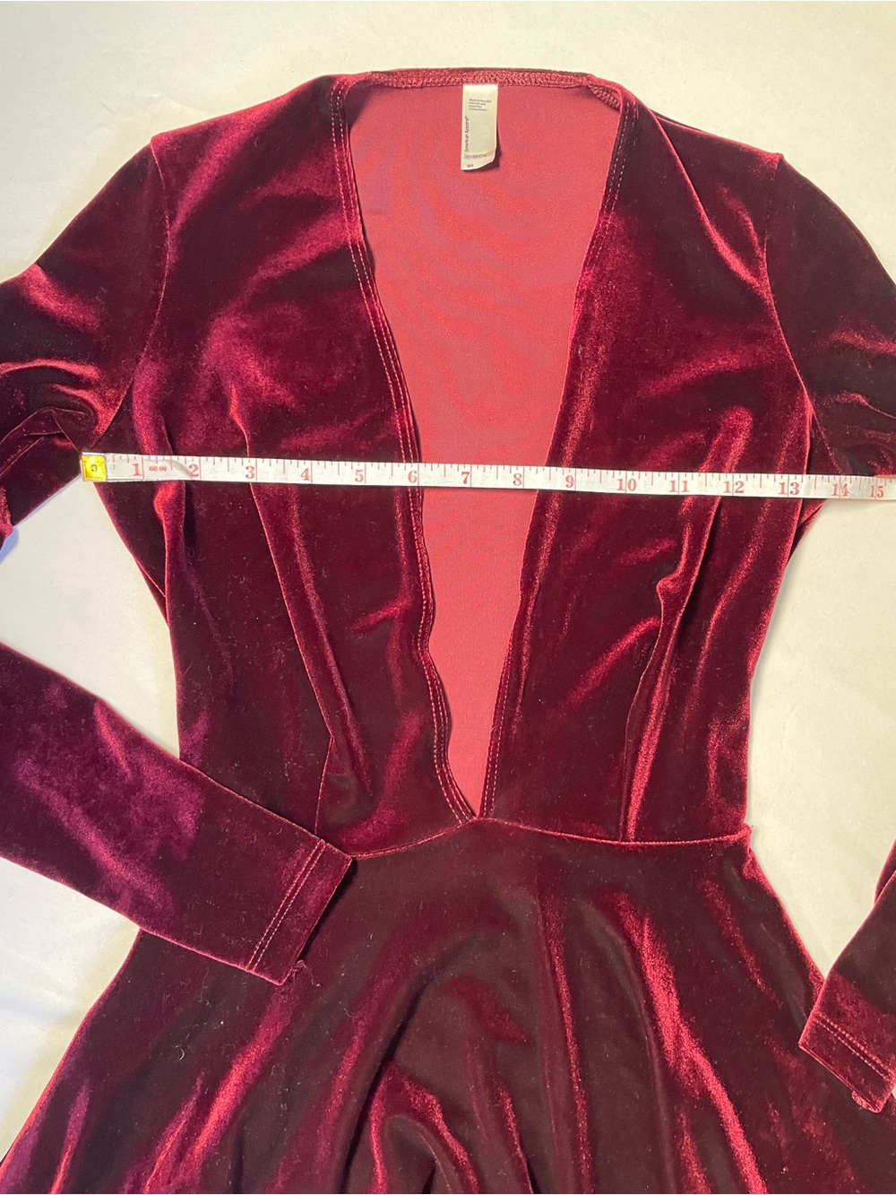 American Apparel Dress Women XS V Neck Skater Long Sleeve Indie Sleaze EUC - Picture 4 of 8